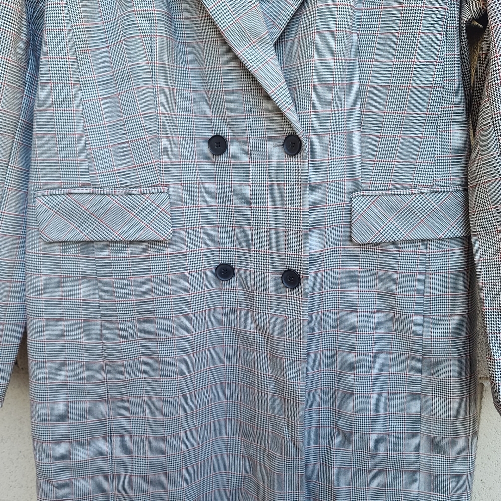 Halogen | Structured Plaid Double Breasted Coat W… - image 6